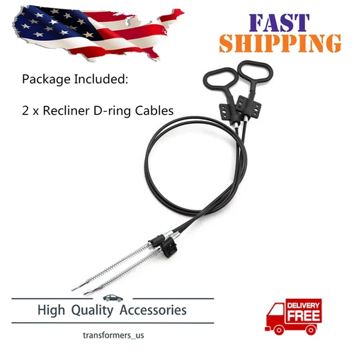 2Pcs Sofa Recliner Cables Recliner Release Pull Cables D-Ring Handle Replacement