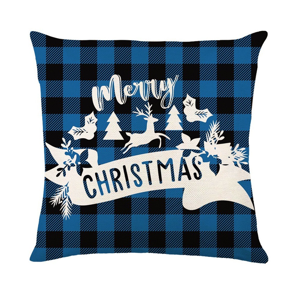 3D Christmas Tree Elk Sofa Cushion Cover Xmas Decorative Throw Pillow