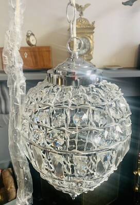 Atemberaubende Chrom Silber funkelnde Glas Käfig Deckenleuchte Kronleuchter