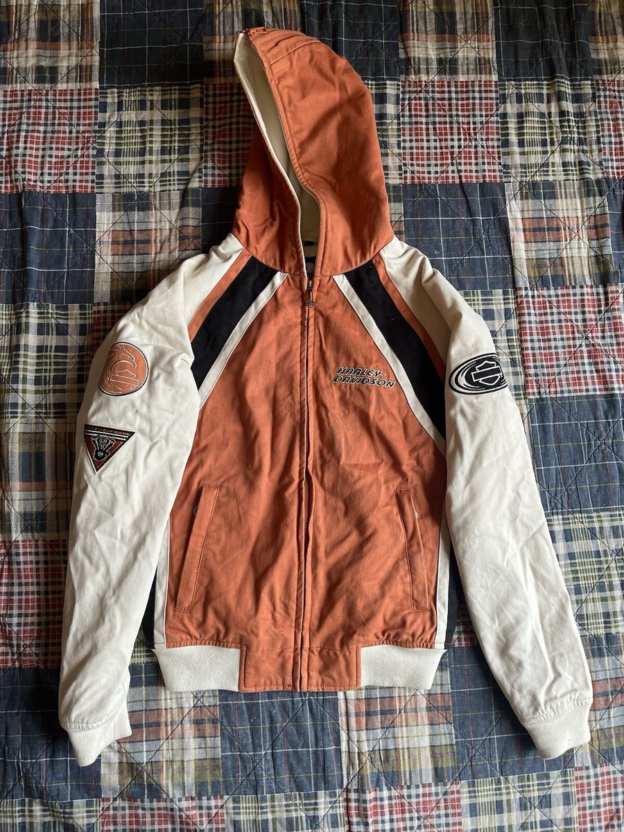 Harley Davidson スエードジャケット S Harley-Davidson Motorcycles Women's Jacket Burnt Orange and Cream