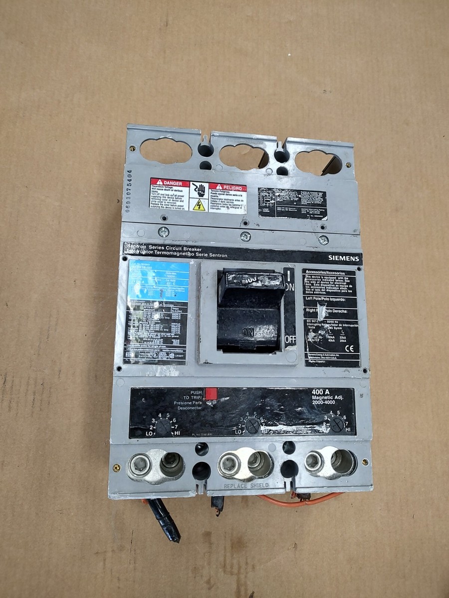 Siemens JXD63B400 Sentron Series 400A 600V 3P JXD6-A Circuit
