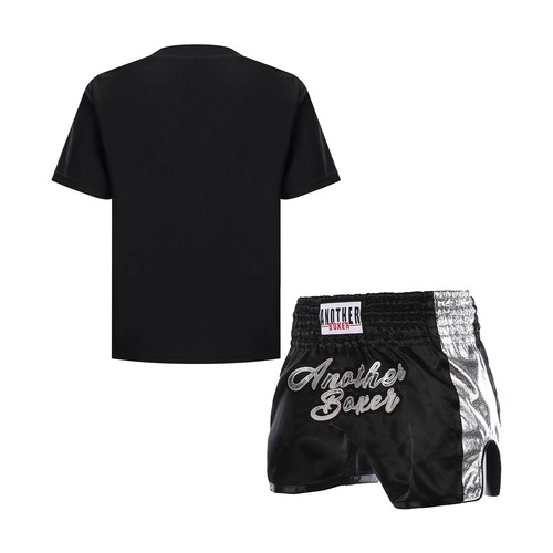 Kids Boys Set Beachwear Outfit Workout Suit MMA Costume Martial Letter Printed - Picture 6 of 30