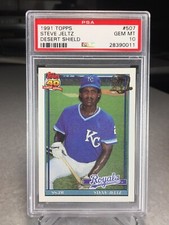 1991 Topps Desert Shield Steve Jeltz #507 - PSA 10 - Kansas City Royals