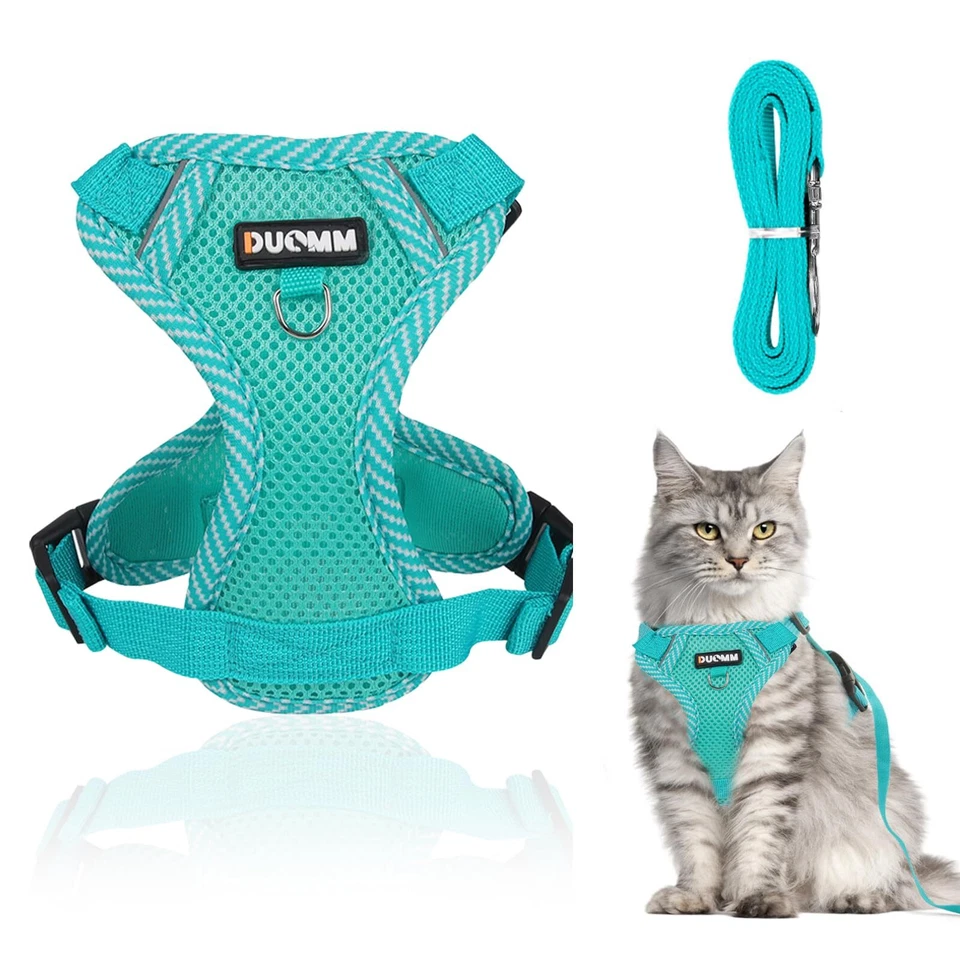 Katzengeschirr mit Leine Set Ausbruchsicher & Verstellbar - Atmungsaktives Br...
