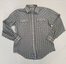 Vintage Levi's Pearl Snap Western Shirt Long Sleeve Mens Blue Check Sz L