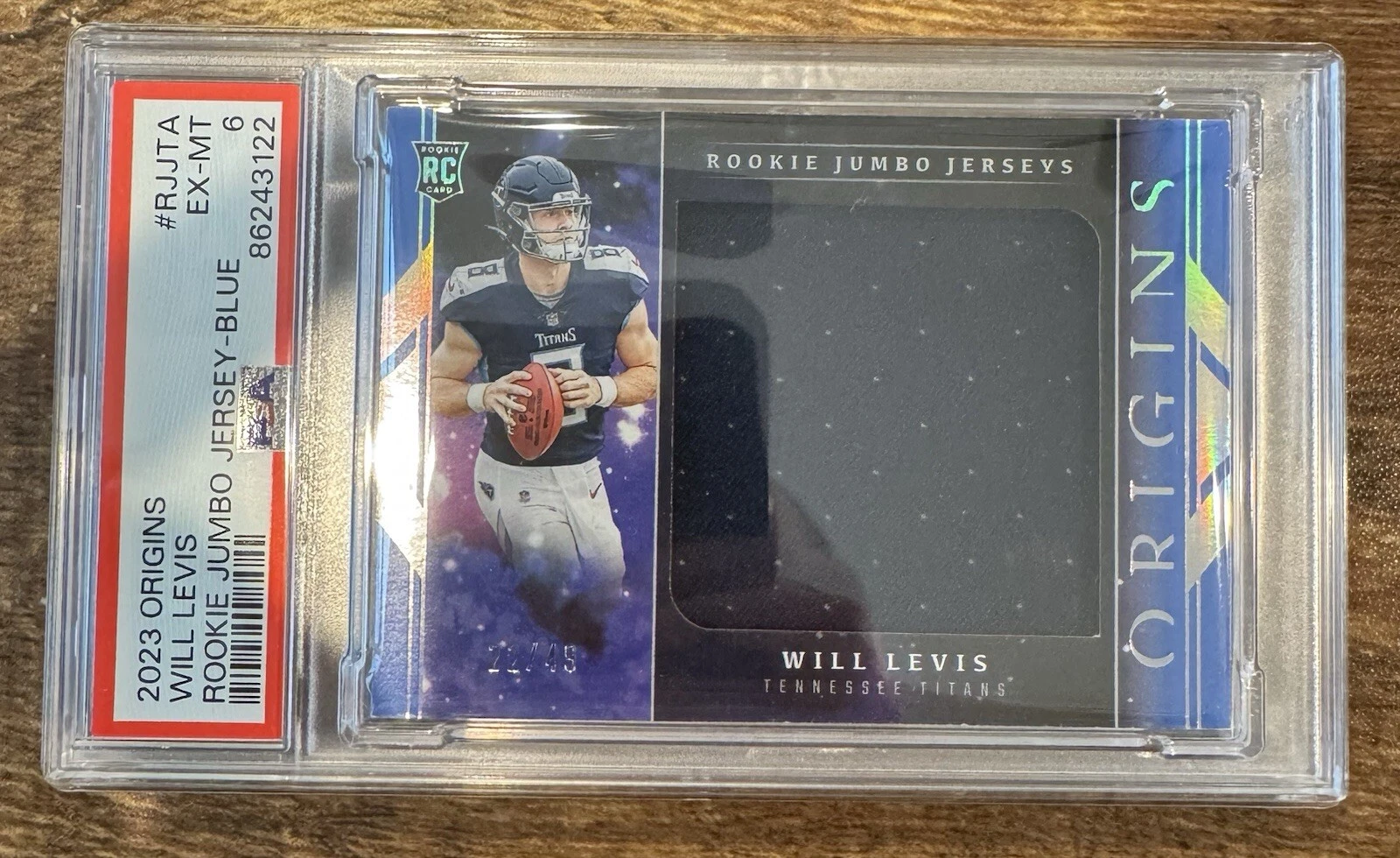 Will Levis Panini Origins Rookie Jumbo Jersey #RJJTA Blue