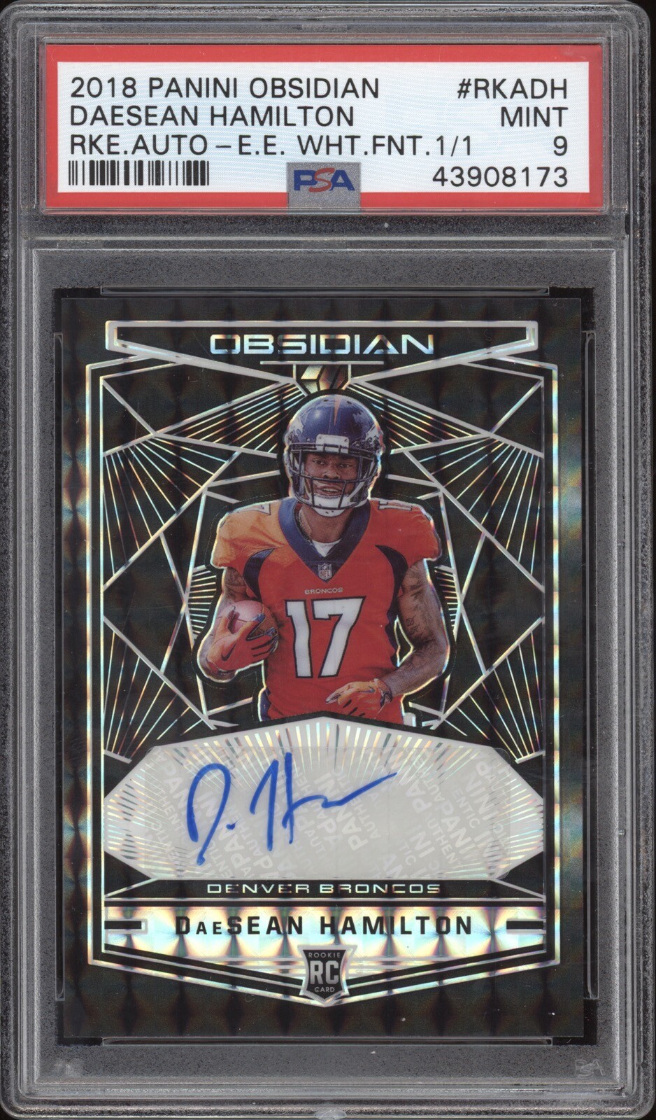 DaeSean Hamilton Panini Obsidian Rookie Autographs #RKADH Electric Etch White Finite 1/1
