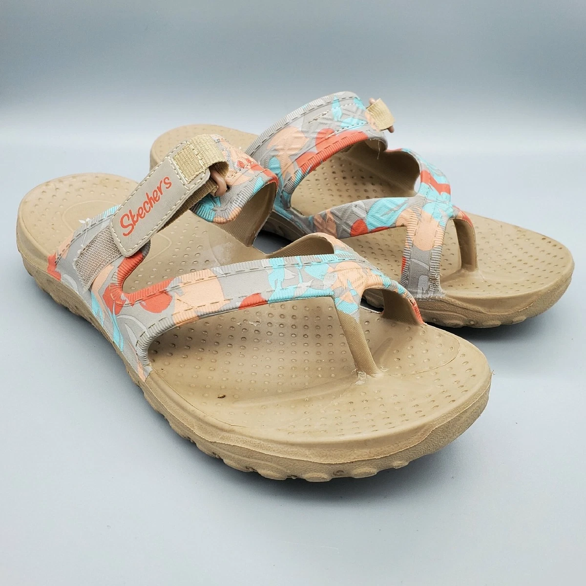 Sandale femme Skechers Foamies reggae for t tropicale taupe florale taille 8