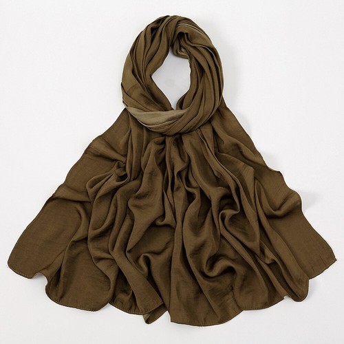 Sciarpa hijab velluto premium donna tinta unita autunno inverno sciarpe lunghe turbante - Foto 28 di 30