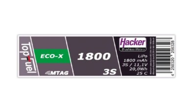 Hacker Motor TopFuel LiPo Akku 25C ECO-X 1800mAh 3S MTAG XT60 - 91800341