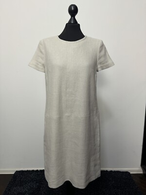 S Max Mara women's linen dress size US8/GB10/IT42 p2p 18,1