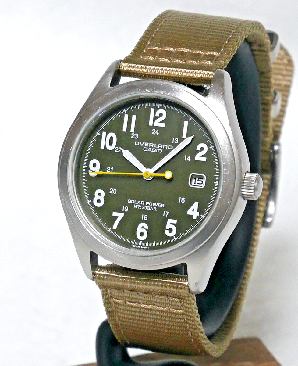 CASIO Overland OV-100 カシオ オーバーランド　ソーラー時計 CASIO OVERLAND Military Field Watch OV-100 2005 Green Solar