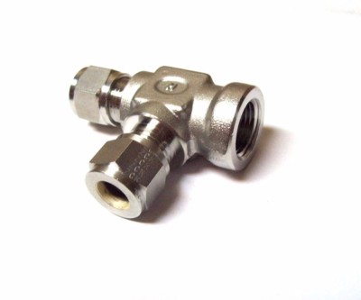 HOKE GYROLOK 6TF6 FEMALE RUN TEE 3/8'' 316SS INSTRUMENT TUBE FITTING 6TF6