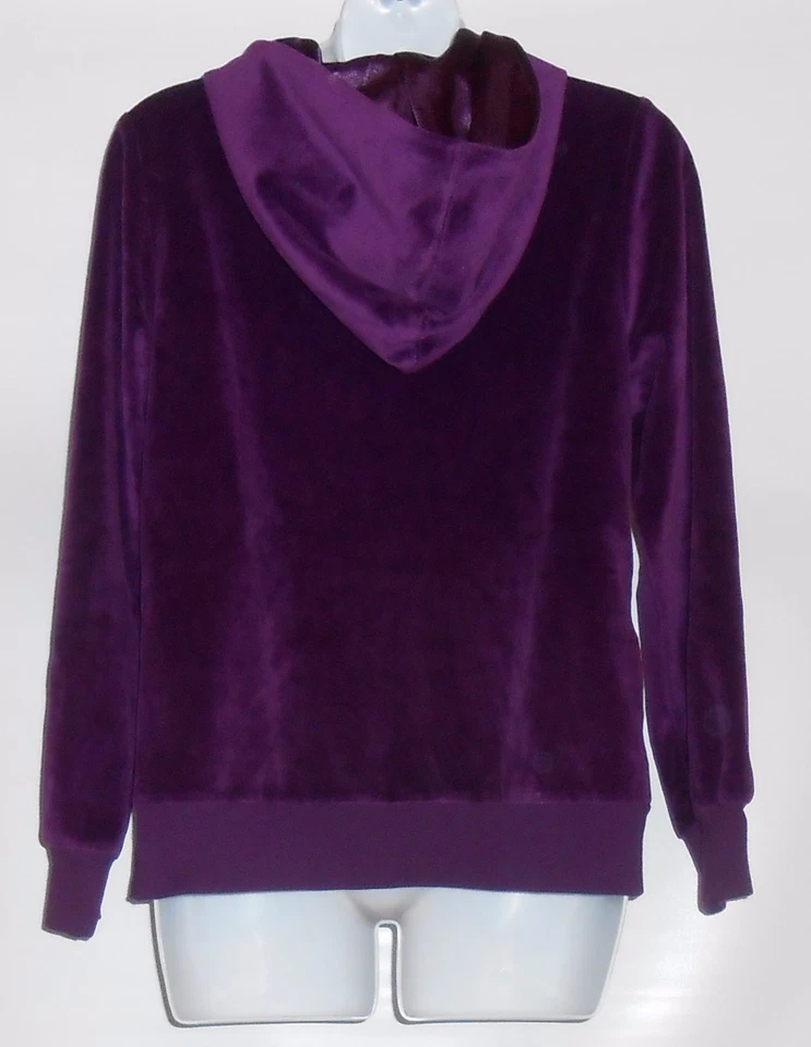 Sudadera con capucha de terciopelo con cremallera completa talla grande Total Girl púrpura XL/18 1/2 NUEVA CON ETIQUETAS Foto 2 de 2