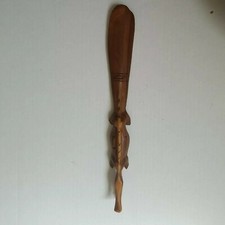WOOD Carved CROCODILE SHOE HORN ALLIGATOR 14" long new Hand Made