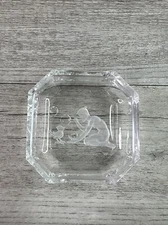 Vintage Intaglio Crystal/ Glass Boy w/bubbles Salt Cellars Heinrich Hoffman