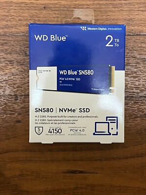 Western Digital Blue SN580 2TB NVMe M.2 Internal SSD (WDBWMY0020BBL-WRSN)