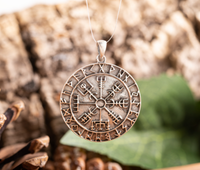 Vegvisir Amulett 925 Sterling Silber; ø 30 Mm In Schmuckbox AnhäNger