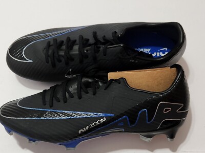 Zoom Vapor 15 Academy FG/MG Men's Size 11.5 Black/Chrome-Hyper Royal DJ5631-040