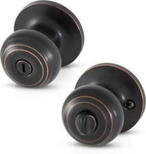 Locking Door Knob Set - Oil Rubbed Bronze - New in Box