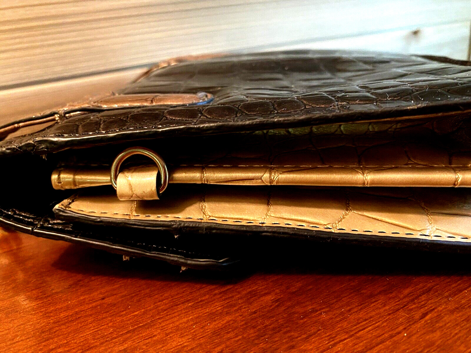 Guess Handbag Purse Black Brown & Tan Patent Leat… - image 14