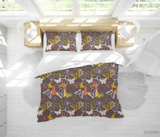 3D Butterfly Pattern Grey Quilt Cover Set Duvet Cover Bedding Pillowcases
