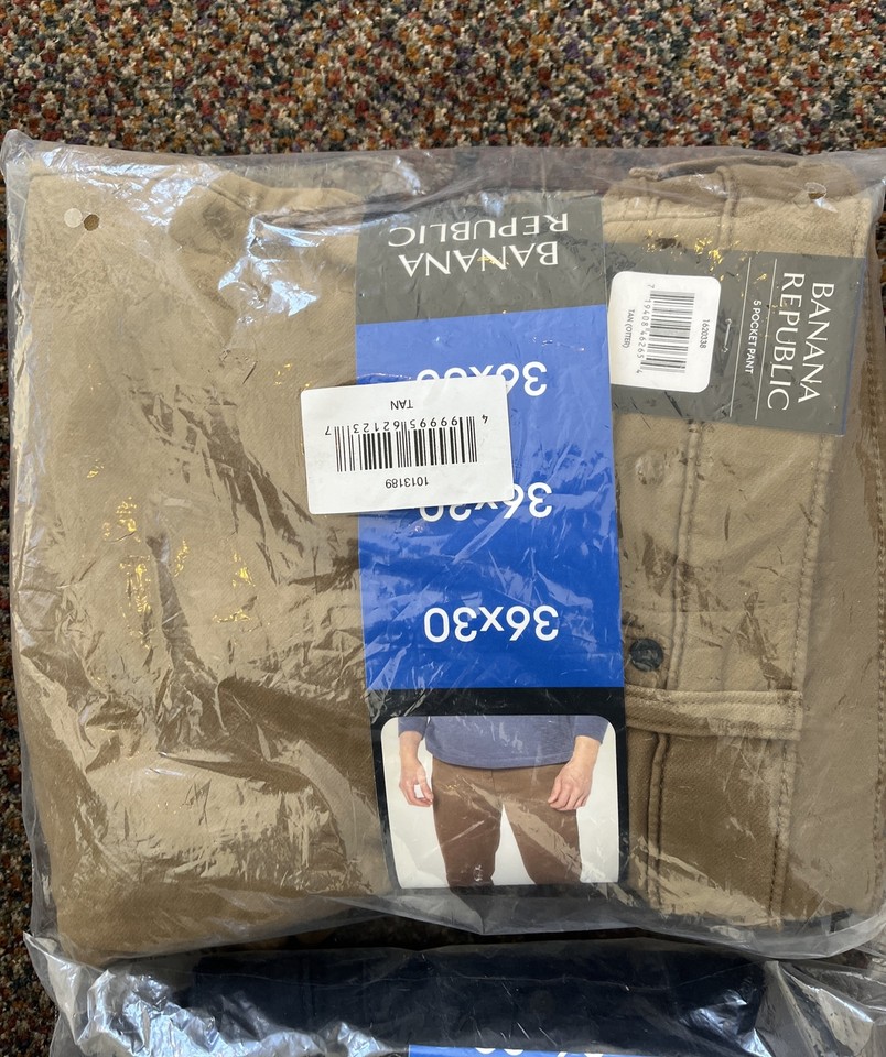 NEW!!! Banana Republic Men’s 5 Pocket Slim Fit Pant 36x30 BLUE & 36X30 TAN eBay