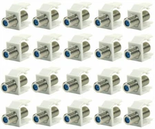 20 x F type Keystone High Frequency 3GHz Insert Plate Coax Jack Cable Connector