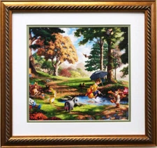 Thomas Kinkade WINNIE THE POOH FRAMED New CUSTOM FRAMED Art