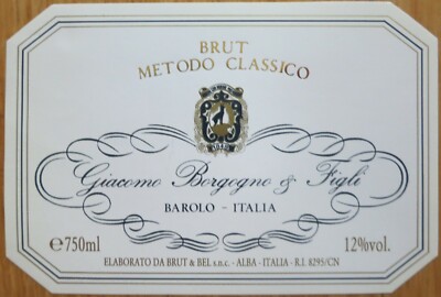 Wine labels ITALY Brut Classic Method Giaco Burgundy & Figli wine labels