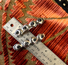 Black Onyx  Sterling Silver Southwestern Native American Barrette Hair Clips