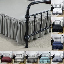 Solid Luxury Bed Skirt Super Microfiber Pleated 14" Drop Premium Dust Ruffle