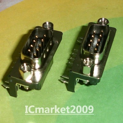 5 PCS DR9 Male Mount, DB9, D-Sub 9 pin Connector #WD1*
