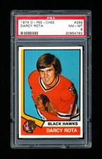 1974 OPC HOCKEY 269 DARCY ROTA ROOKIE CARD PSA 8 NEAR MINT-MINT
