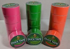 Duck Duct Tape 1.88 in x 15 Yard 6 Pack Choose Color Orange Green or Pink