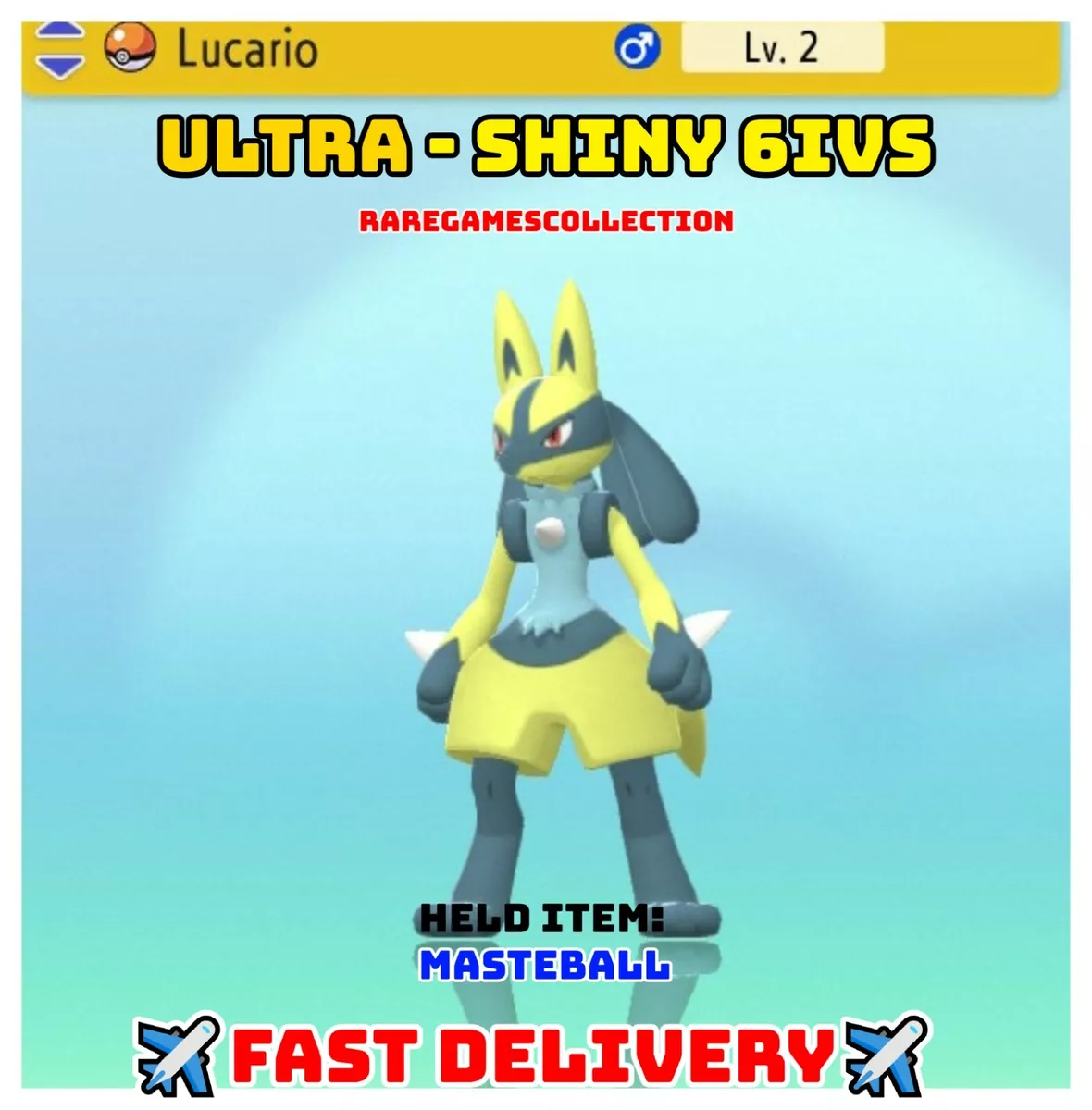 ✨ SHINY ✨ LUCARIO LEVEL 2 6IV Pokemon Brilliant Diamond Shining Pearl FAST  TRADE