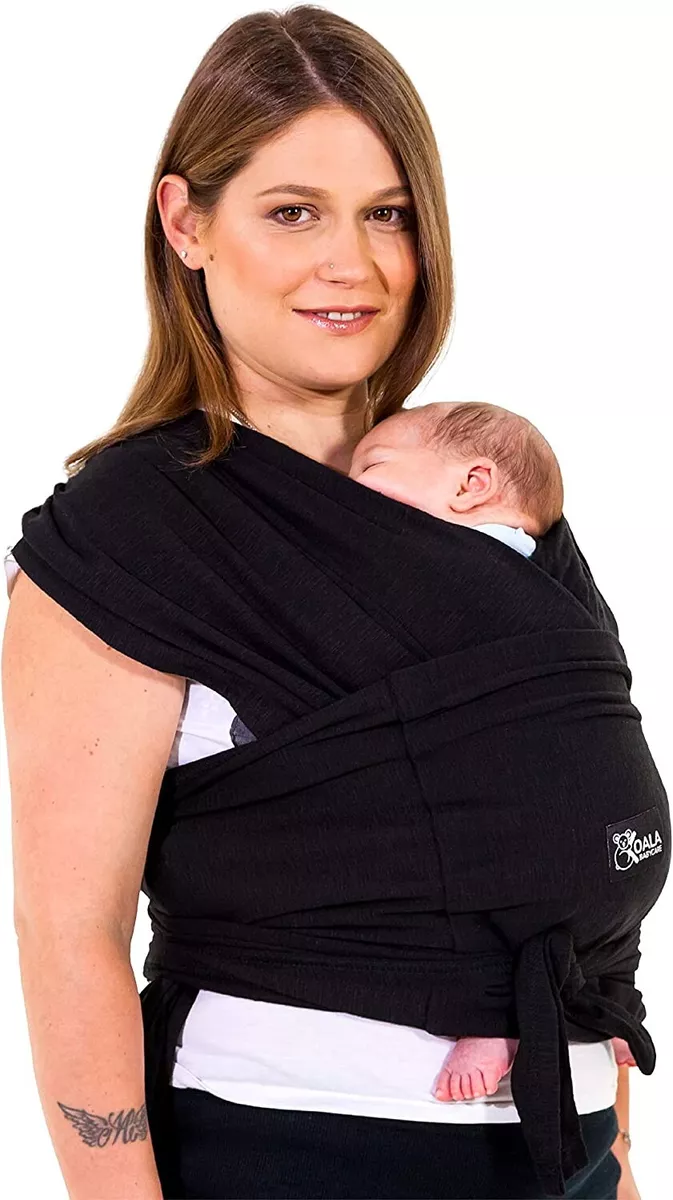 Koala, Babycare Echarpe de Portage Bébé Réglable Noir, Porte-Bébé Jusqu'à  9 kg