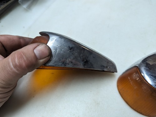 Vintage VW Light Exterior Turn Signal Parking Amber OEM LOT Germany Hella Chrome - Picture 11 of 18