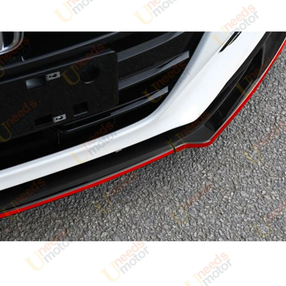 适用于 2018 - 2022 年本田雅阁光泽黑色带红色饰边前保险杠唇分离器 — 第 2/4 张图片