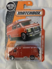 NEW MATCHBOX RED '95 CUSTOM CHEVY VAN W/ MOTORCYCLE #87/125!!!!!