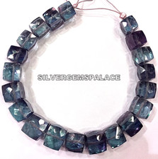 AAAA Rare Alexandrite Faceted Cube Beads 7 Inches Long Bracelet 8-10.MM Beads