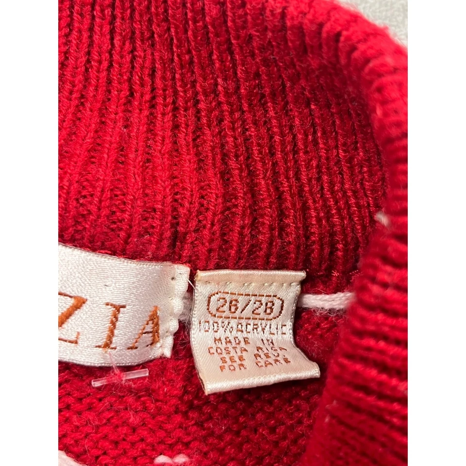 Рождественский винтажный женский свитер Venezia 2X красный в горошек щенок графическая новинка - Изображение 4 из 4