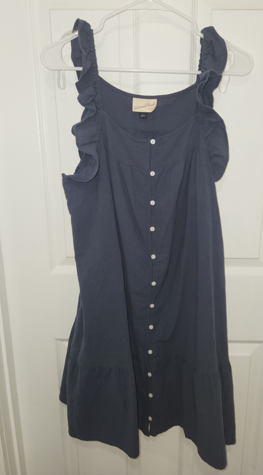 Universal Thread Navy Button Down Dress With Flut… - image 1