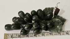 Vintage Alabaster Stone Green Marble Grapes Mid Century Cluster /w Stem 8