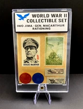 WWII U.S. Home Front Collectible Set – Stamps, Ration Tokens & Coupons Display