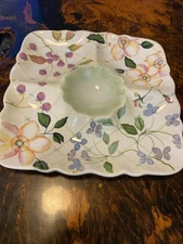 Tracy Porter Evelyn Collection Square Chip And Dip Tray Hand Painted Porcelain