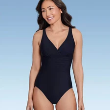 Aqua Green Women's One Piece Swimsuit Swimwear Waist Over the Shoulder