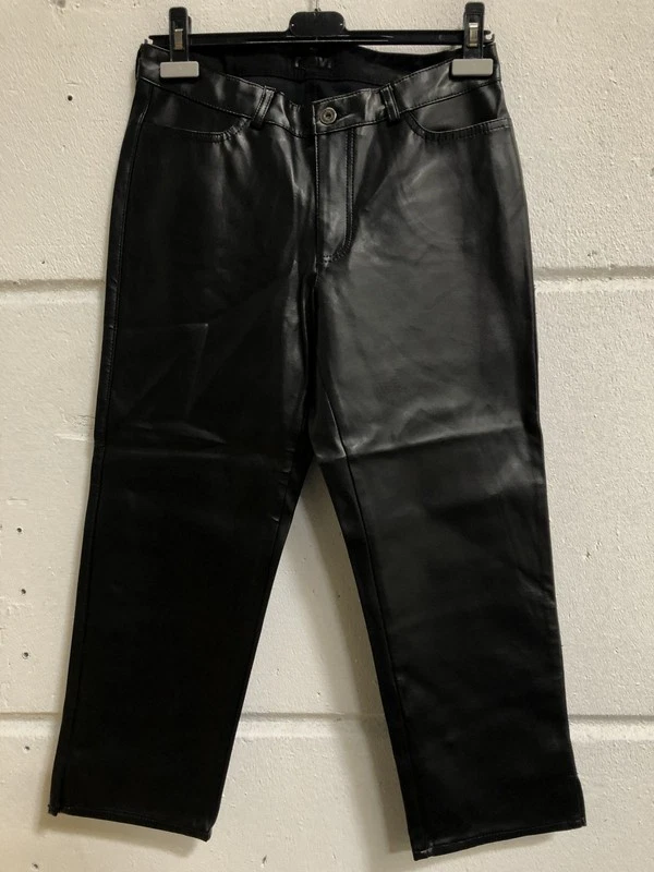 Mavi Ladies Faux Leather Capri Pants Daisy Na Black W28 L32
