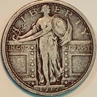 1917 Type 1 Standing Liberty Quarter VF- Original no Problems Coin