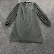 TOMMY HILFIGER Petite Embellished Shift Dress Women's Size 6P Black